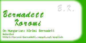 bernadett koromi business card